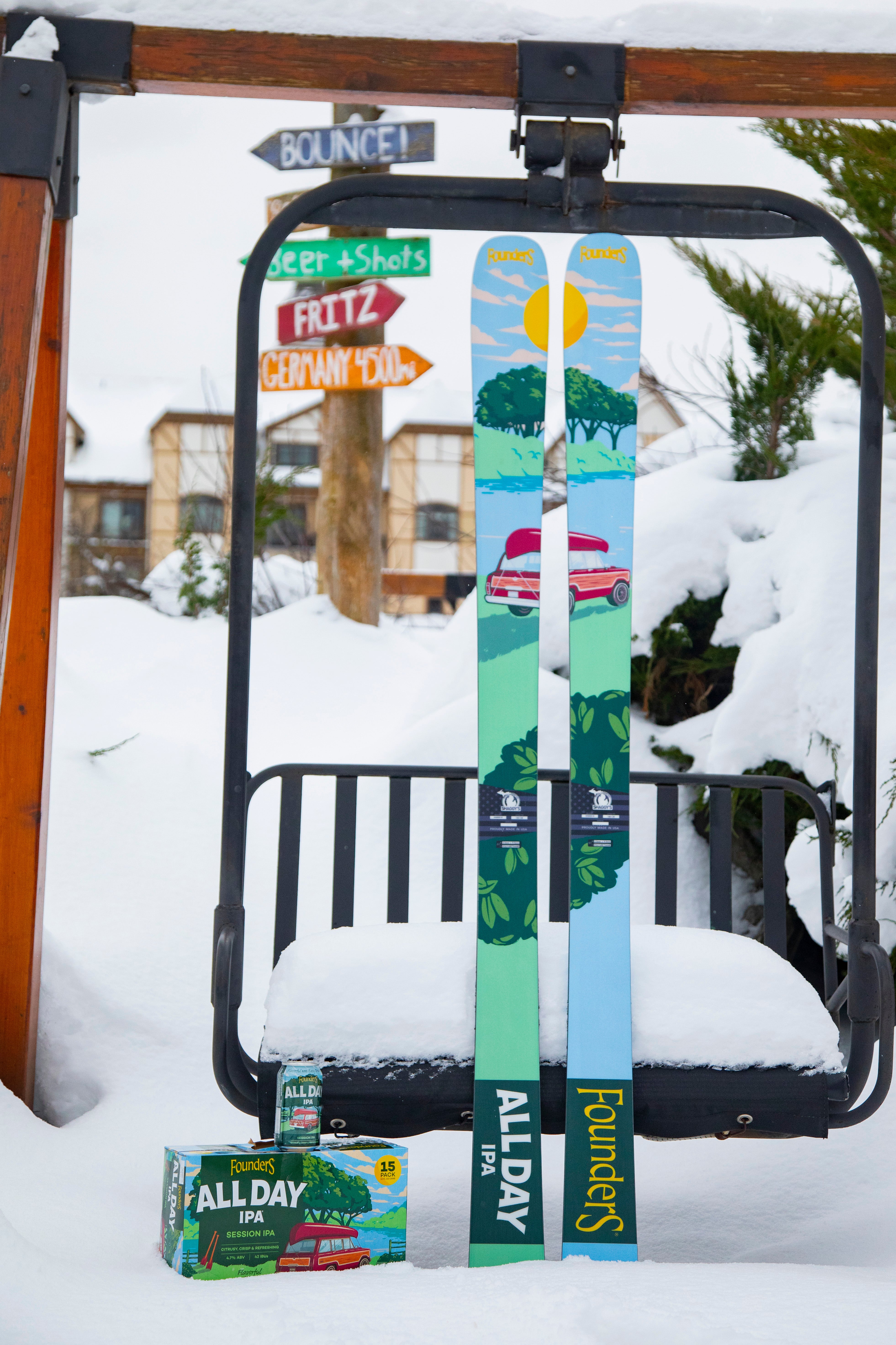 Limited Edition Founders Brewery All Day IPA Skis