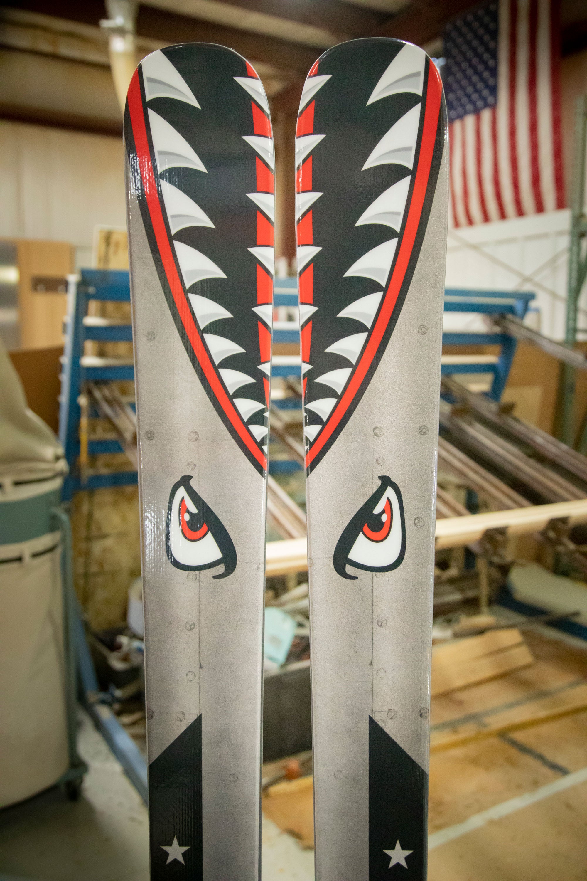 WW2 Bomber Themed Graphic on Custom Skis - Shaggy's Custom Skis