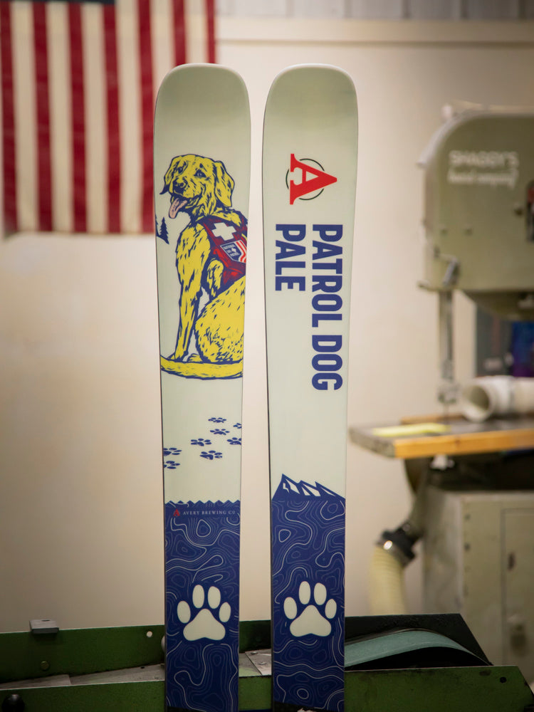 Avery Brewing Custom Skis - Patrol Dog Custom Skis - Custom Skis for your Brewery