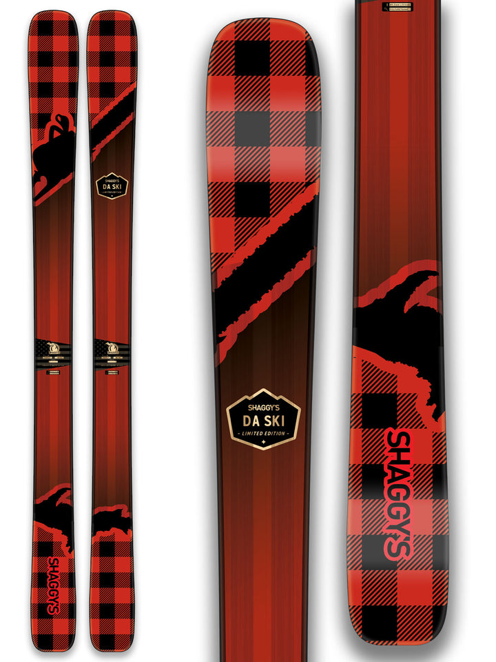 Plaid Skis - Red/Black Plaid Skis - Yooper Skis