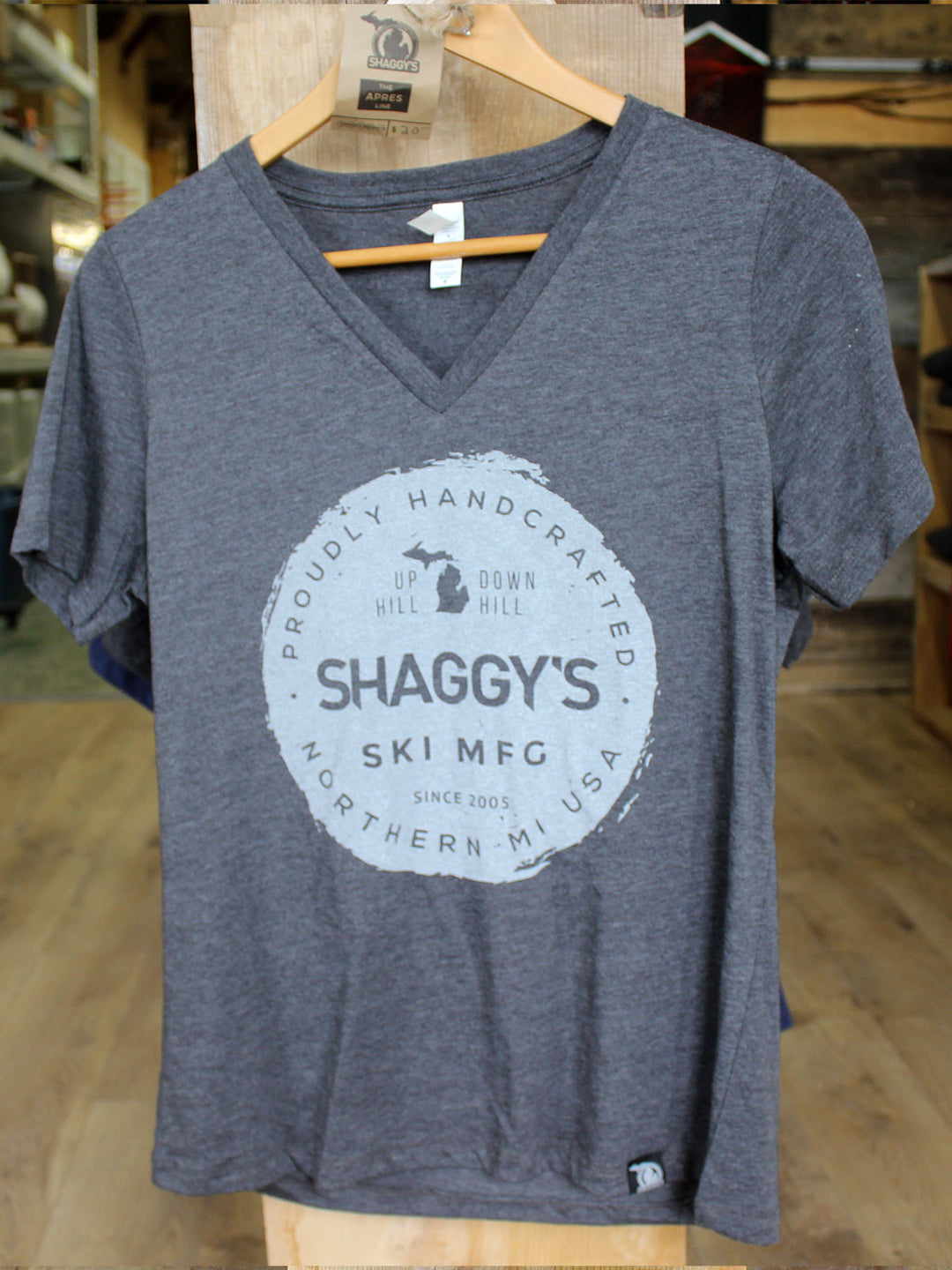 Women's V-Neck Relaxed "Shaggy's Ski MFG" T-Shirt